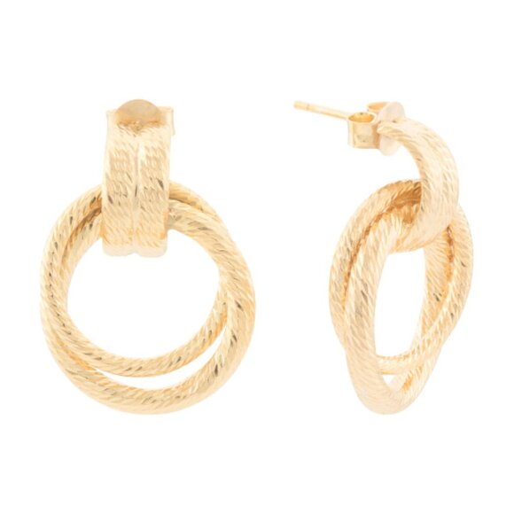 NEW MIA FIORE Made In Italy 18kt Gold Plated Doorknocker Earrings 1025 3j2 - Picture 2 of 4